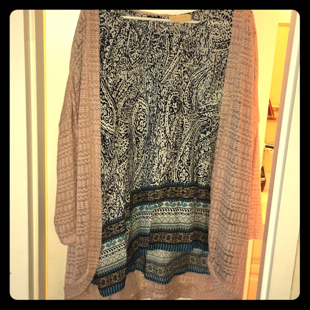 Blouse and cardigan combo